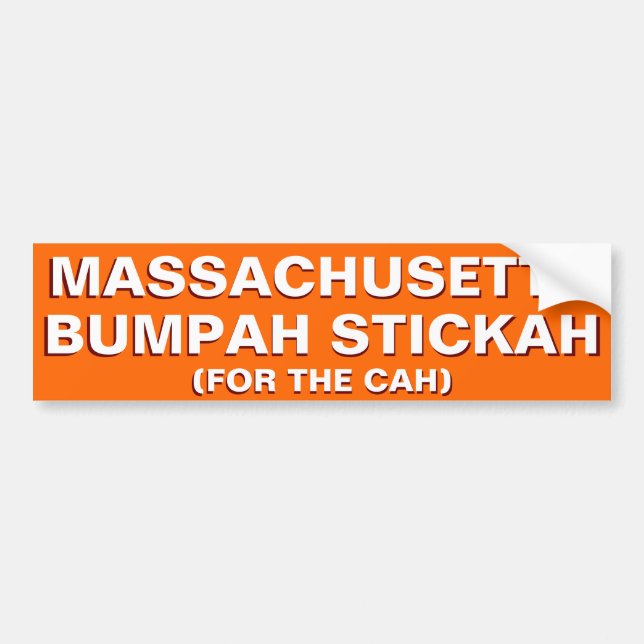 Pegatina Para Coche Masachusetts Bumpah Stickah Funny Bumper Sticker (Frente)