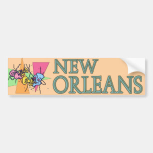 Pegatina Para Coche Máscaras y bocinas de Nueva Orleans