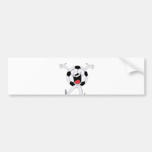 Pegatina Para Coche Mascota de Balón de Fútbol Sonriente