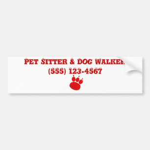 Pegatina Para Coche Mascota Sitter y Perro Walker Paw Print