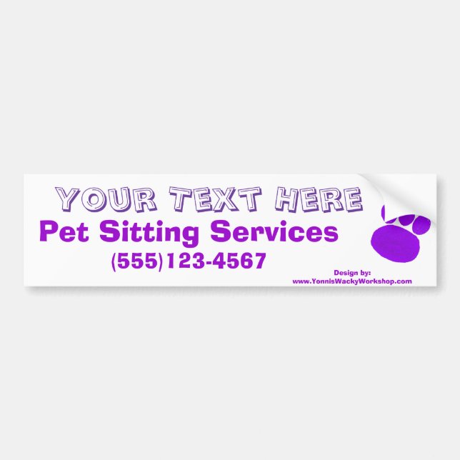 Pegatina Para Coche Mascota Sitting Services Paw Print (Frente)