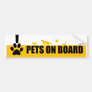 PEGATINA PARA COCHE MASCOTAS A BORDO