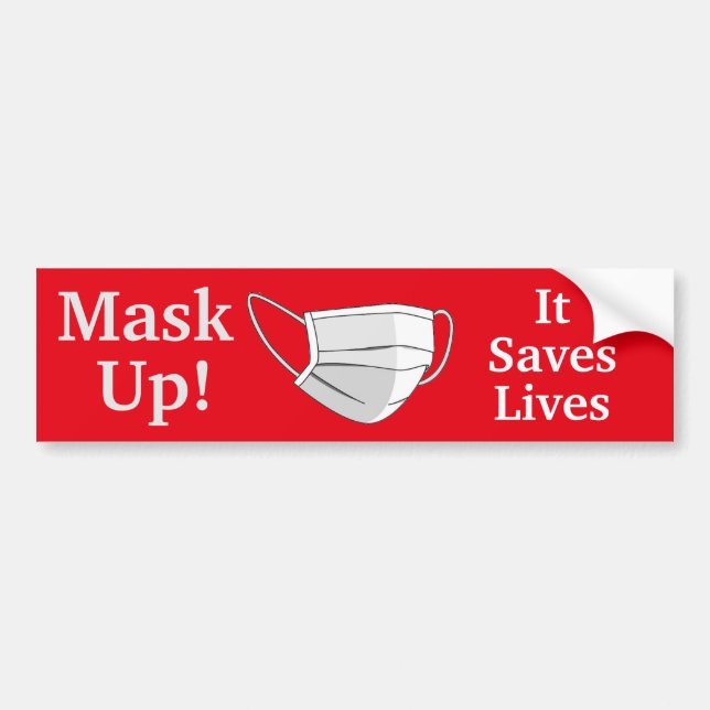Pegatina Para Coche Mask Up! It Saves Lives (Frente)
