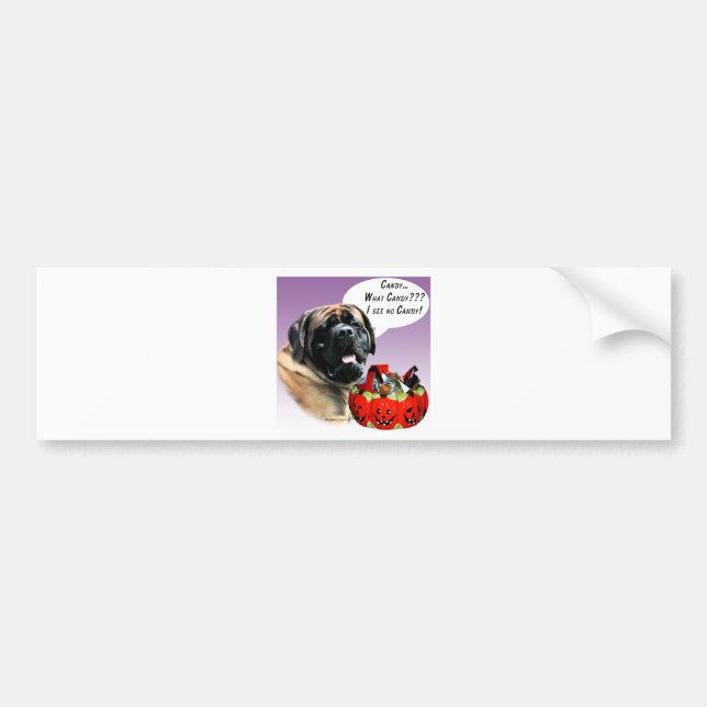Pegatina Para Coche Mastiff (albaricoque) HalloweenCandy (Frente)