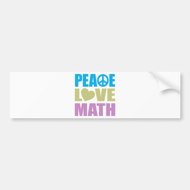 Pegatina Para Coche Matemáticas del amor de la paz (Frente)