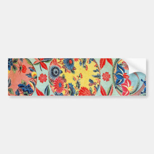 Pegatina Para Coche Materia textil de kimono japonesa vintage (Bingata
