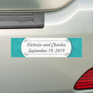 Pegatina Para Coche Matrimonio de Damasco de Chartreuse Turquesa Moder