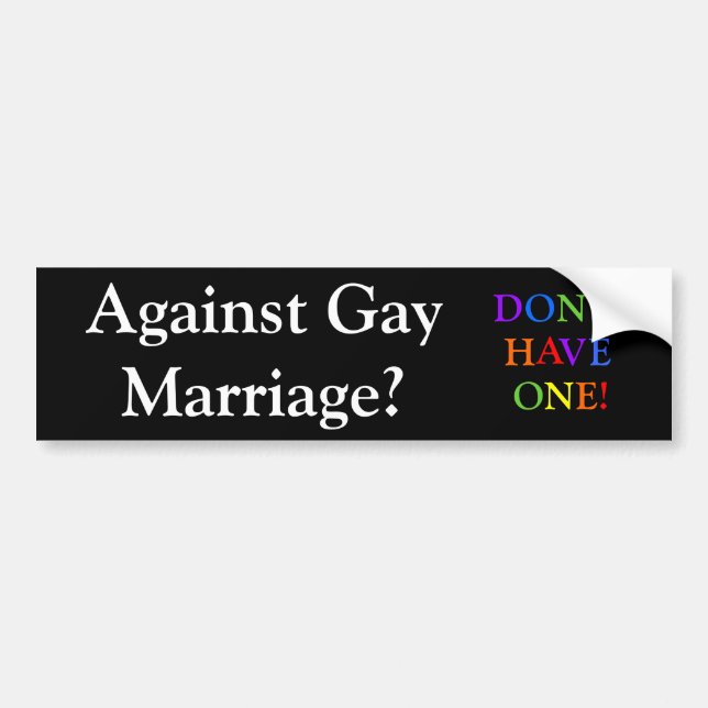 Pegatina Para Coche ¿Matrimonio homosexual??? (Frente)