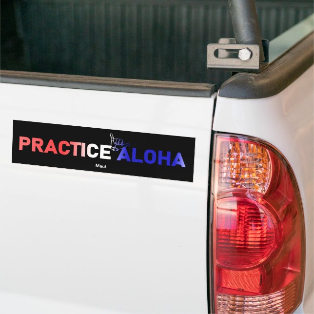 Pegatina Para Coche Maui Practice Aloha Flag Shaka (Perdido) (En Camión)