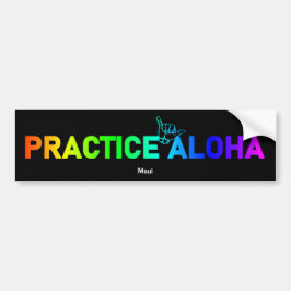 Pegatina Para Coche Maui Practice Aloha Rainbow Shaka (Perdido)