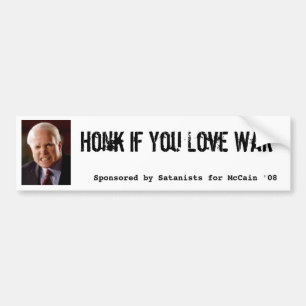 Pegatina Para Coche Mccain, bocinazo si usted ama guerra, patrocinado