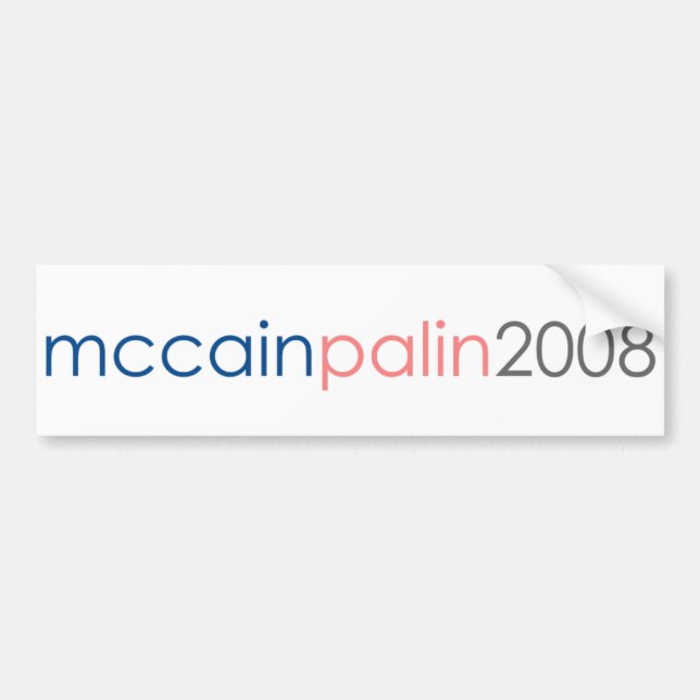 Pegatina Para Coche McCain Palin 2008 (Frente)