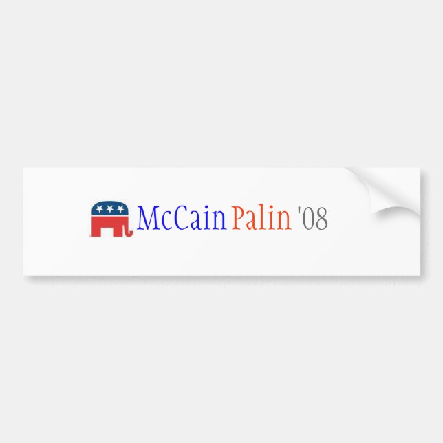 Pegatina Para Coche McCain y Palin '08 (Frente)