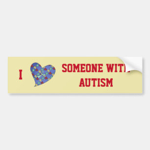 Pegatina Para Coche Me Encanta Alguien Con El Autismo.