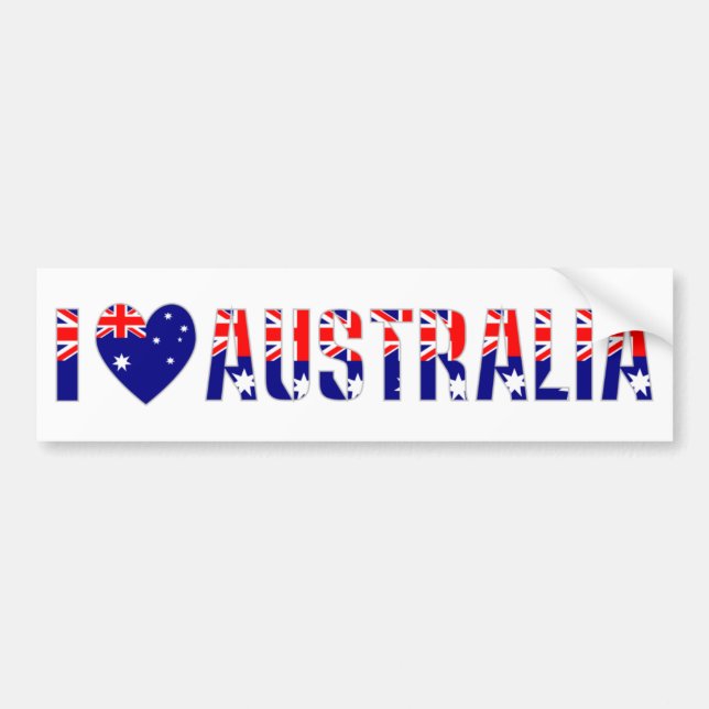 Pegatina Para Coche Me encanta Australia (oscuro) (Frente)