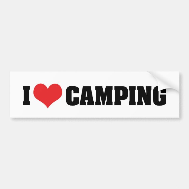 Pegatina Para Coche Me Encanta Camping Bumper Sticker (Frente)