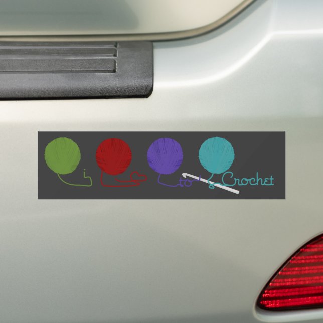 Pegatina Para Coche Me Encanta Crochet Bumper Sticker (en coche)