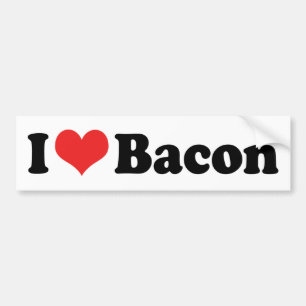 Pegatina Para Coche Me encanta el Bacon del Corazón - Bacon Lover