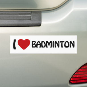 Pegatina Para Coche Me encanta el bádminton