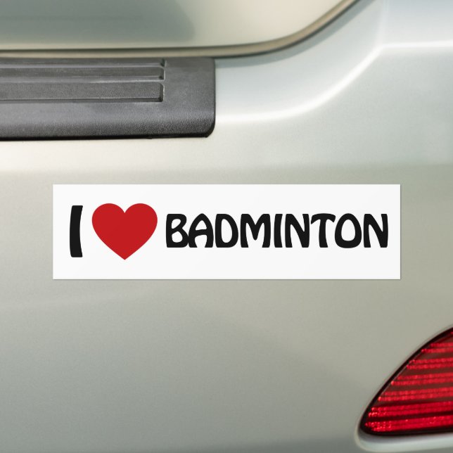 Pegatina Para Coche Me encanta el bádminton (en coche)