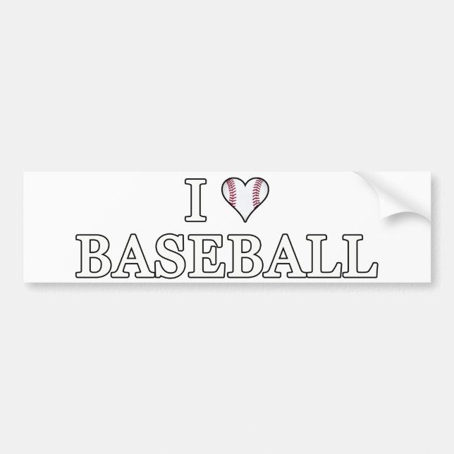 Pegatina Para Coche Me encanta el béisbol (Frente)