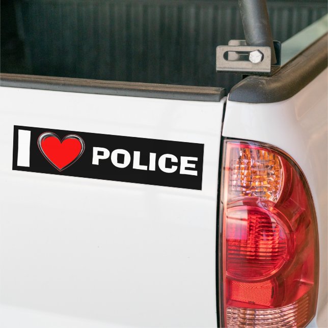 PEGATINA PARA COCHE ME ENCANTA EL "CORAZÓN" POLICIAL (En Camión)