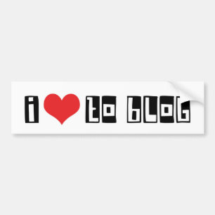 Pegatina Para Coche Me encanta escribir en el blog con corazón