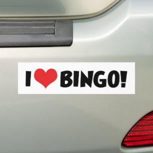 Pegatina Para Coche ¡Me encanta Heart Bingo! - Amantes del Bingo