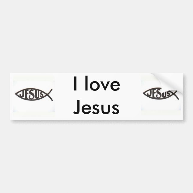 Pegatina Para Coche Me encanta Jesús Bumpersticker (Frente)