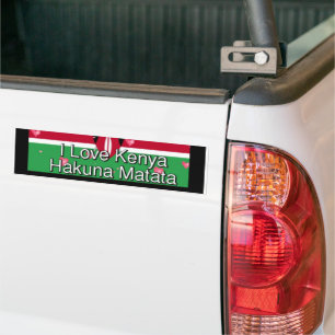Pegatina Para Coche Me encanta Kenia Hakuna Matata colores frescos de