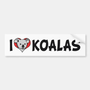 Pegatina Para Coche Me encanta Koalas - Amantes del oso de Koala