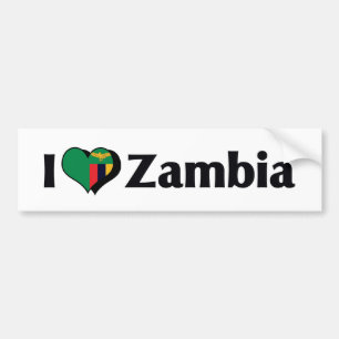 Pegatina Para Coche Me encanta la bandera de Zambia