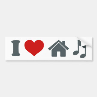 Pegatina Para Coche Me encanta la música de House Bumper Sticker