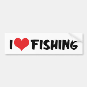 Pegatina Para Coche Me encanta la pesca del corazón