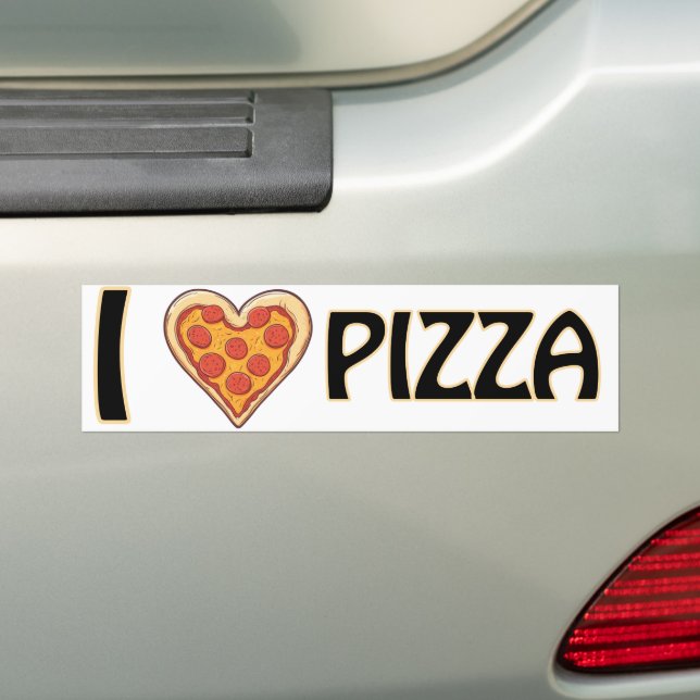 Pegatina Para Coche Me encanta la pizza - Divertido regalo para los am (en coche)