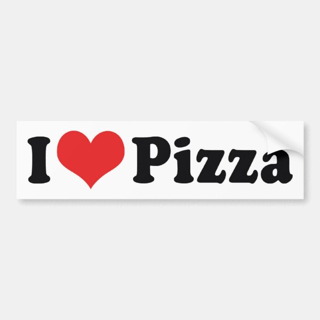 Pegatina Para Coche Me encanta la pizza Heart (Frente)
