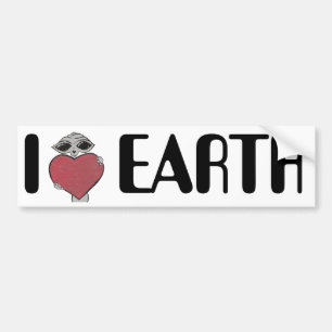 Pegatina Para Coche Me encanta la Tierra Alien Bumper Sticker