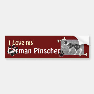 Pegatina Para Coche Me encanta mi adhesivo alemán Pinscher Bumper