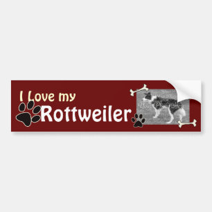 Pegatina Para Coche Me encanta mi adhesivo de parachoques Rottweiler