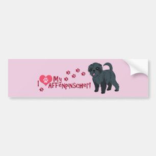 Pegatina Para Coche ¡Me Encanta Mi Affenpinscher!