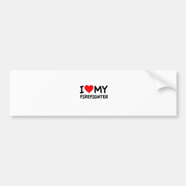 Pegatina Para Coche Me encanta mi bombero (Frente)