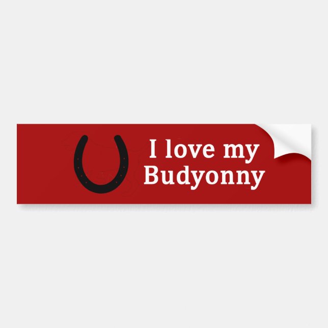 Pegatina Para Coche Me encanta mi caballo de Budyonny (Frente)