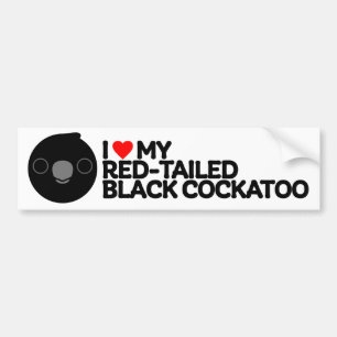 Pegatina Para Coche ME ENCANTA MI COCKATOO NEGRO DE TALLA ROJA - macho