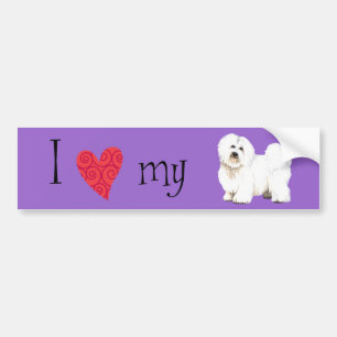 Pegatina Para Coche Me encanta mi Coton de Tulear