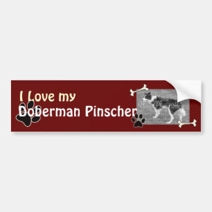 Pegatina Para Coche Me encanta mi Doberman Pinscher Bumper Sticker