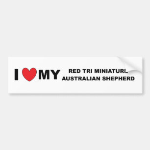 Pegatina Para Coche me encanta mi mini australiana de trío rojo