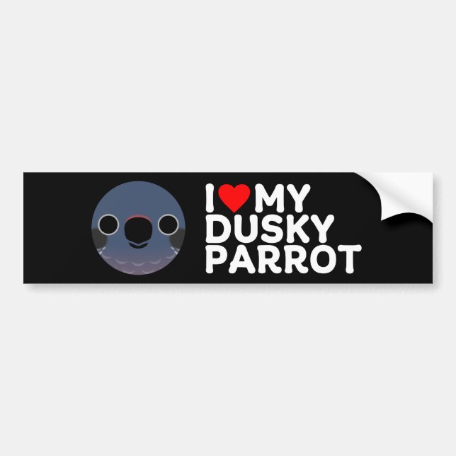 PEGATINA PARA COCHE ME ENCANTA MI PARROTA DUSKY (Frente)