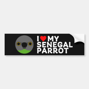 PEGATINA PARA COCHE ME ENCANTA MI PARROTA SENEGAL