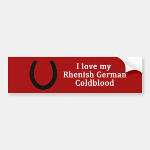 Pegatina Para Coche Me Encanta Mi Rhenish German Coldblood Horse