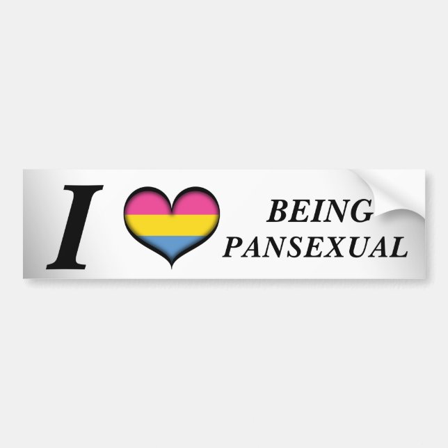 Pegatina Para Coche Me encanta ser pansexual diseño Bandera del orgull (Frente)